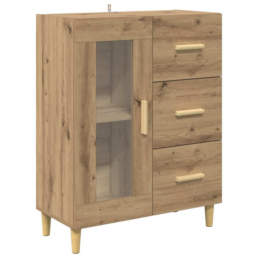 Dressoir met lade Artisan Eiken 69,5 x 34 x 90 cm Bewerkt hout