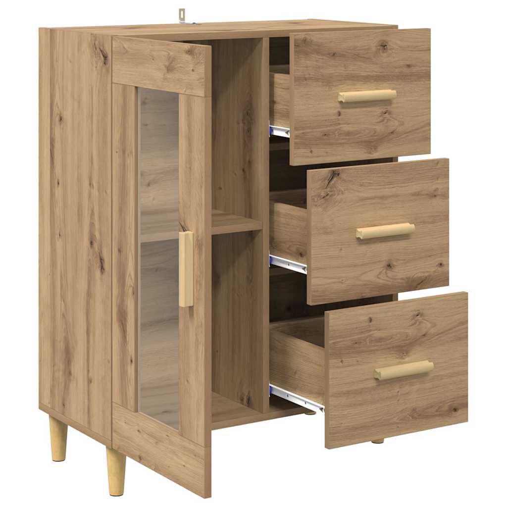 Dressoir met lade Artisan Eiken 69,5 x 34 x 90 cm Bewerkt hout