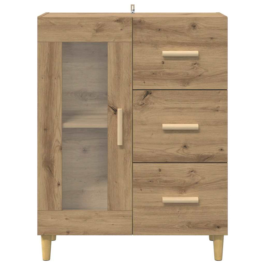Dressoir met lade Artisan Eiken 69,5 x 34 x 90 cm Bewerkt hout