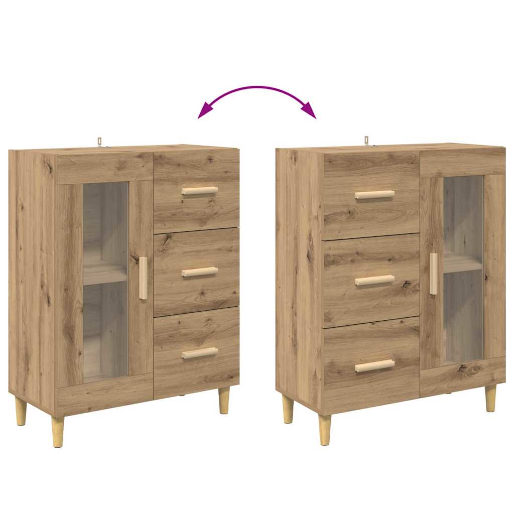 Dressoir met lade Artisan Eiken 69,5 x 34 x 90 cm Bewerkt hout