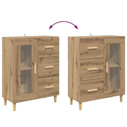 Dressoir met lade Artisan Eiken 69,5 x 34 x 90 cm Bewerkt hout