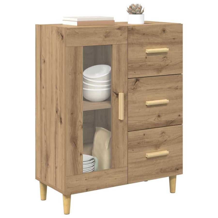 Dressoir met lade Artisan Eiken 69,5 x 34 x 90 cm Bewerkt hout