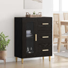 Sideboard with Drawer Black Oak 69.5 x 34 x 90 cm Engineered Wood