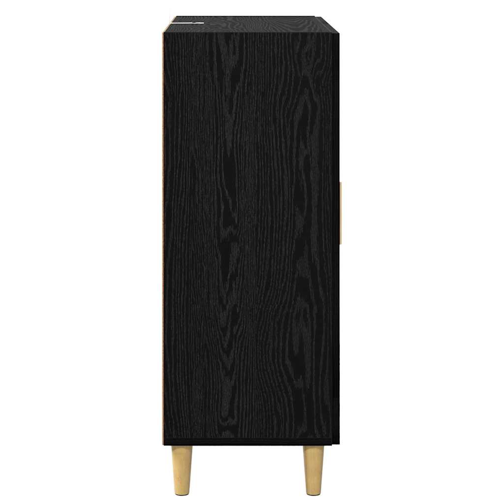 Dressoir met lade Zwart Eiken 69,5 x 34 x 90 cm Bewerkt hout