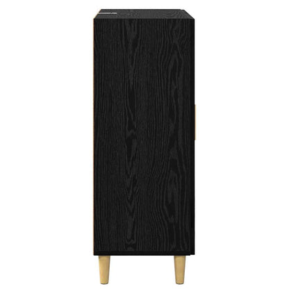 Dressoir met lade Zwart Eiken 69,5 x 34 x 90 cm Bewerkt hout