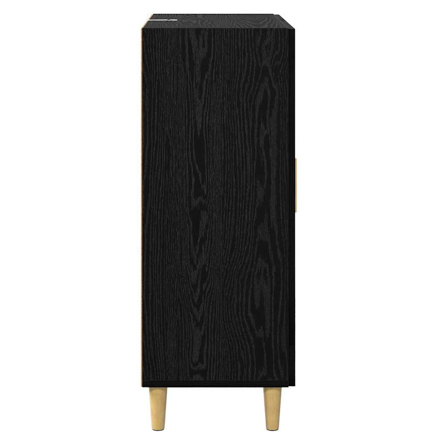 Dressoir met lade Zwart Eiken 69,5 x 34 x 90 cm Bewerkt hout