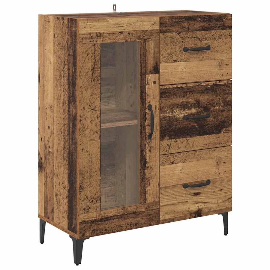 Dressoir Oud Hout 69,5 x 34 x 90 cm Gemonteerd hout en ijzer