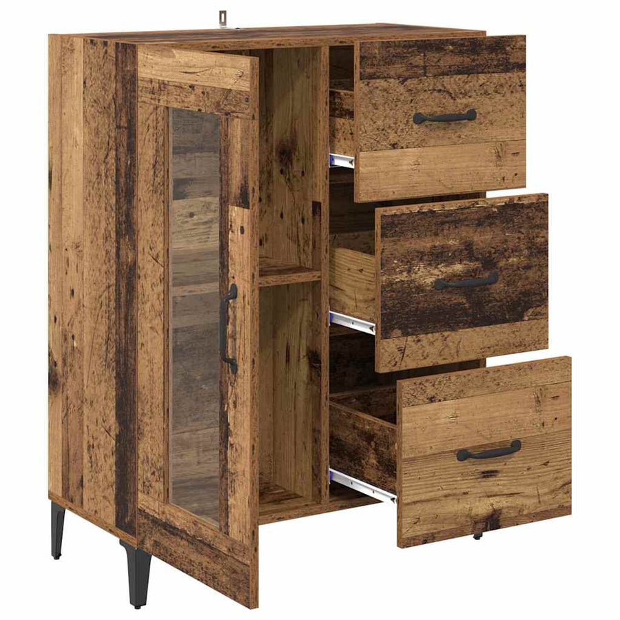 Dressoir Oud Hout 69,5 x 34 x 90 cm Gemonteerd hout en ijzer