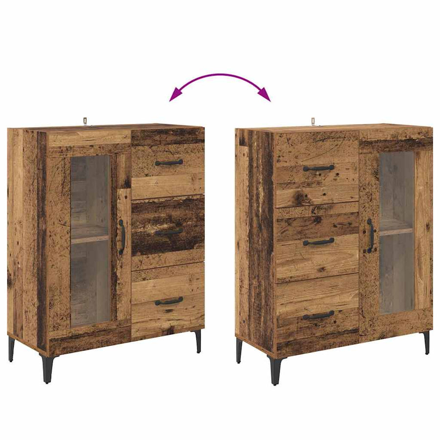 Dressoir Oud Hout 69,5 x 34 x 90 cm Gemonteerd hout en ijzer