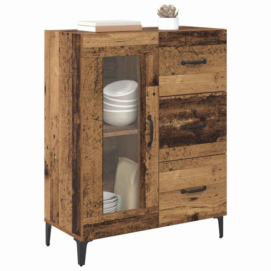 Dressoir Oud Hout 69,5 x 34 x 90 cm Gemonteerd hout en ijzer