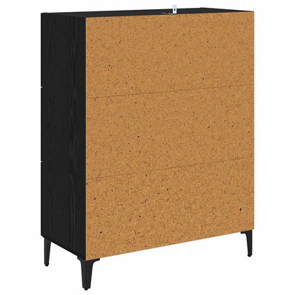 Dressoir Zwart Eiken 69,5 x 34 x 90 cm Gemonteerd hout en ijzer