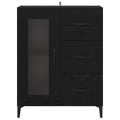 Dressoir Zwart Eiken 69,5 x 34 x 90 cm Gemonteerd hout en ijzer