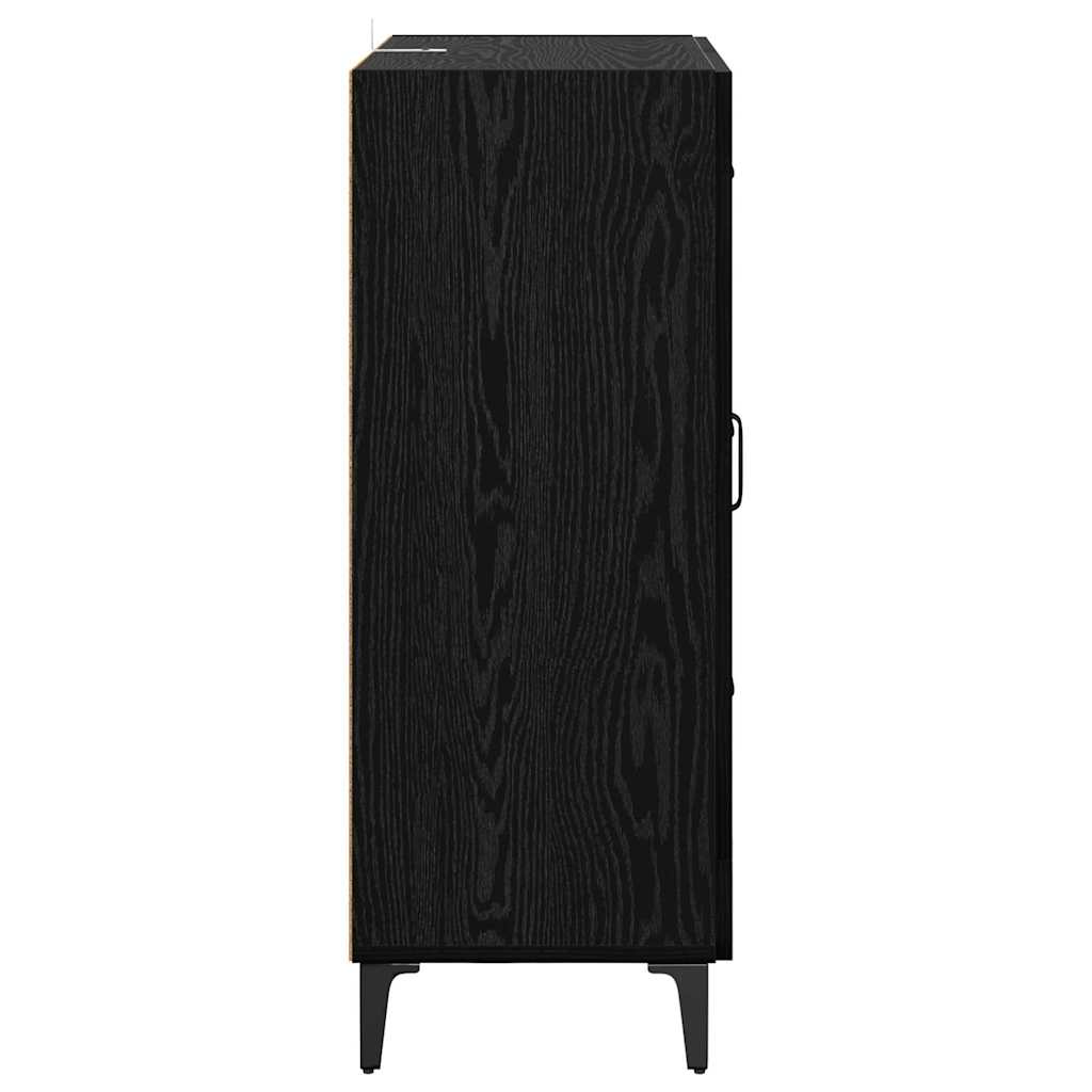 Dressoir Zwart Eiken 69,5 x 34 x 90 cm Gemonteerd hout en ijzer