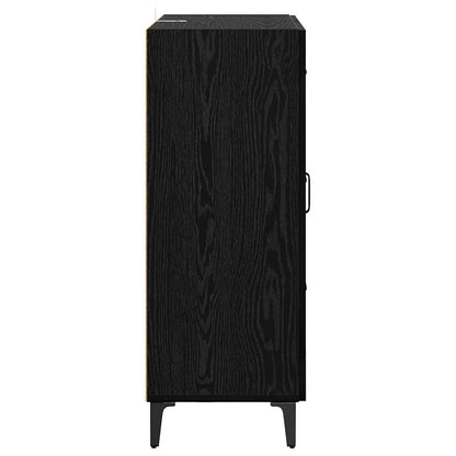 Dressoir Zwart Eiken 69,5 x 34 x 90 cm Gemonteerd hout en ijzer