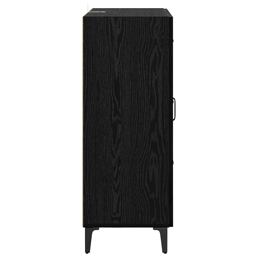 Dressoir Zwart Eiken 69,5 x 34 x 90 cm Gemonteerd hout en ijzer