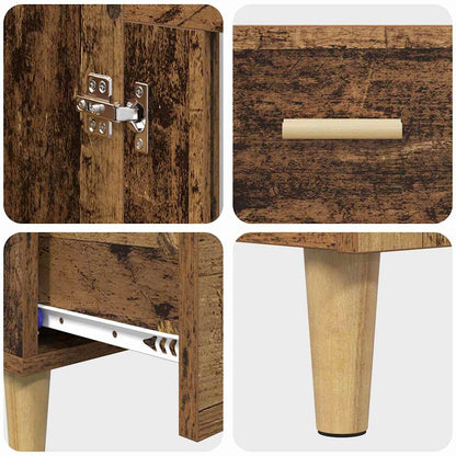 Highboard met lade Oud Hout 70 x 31 x 115 cm Bewerkt hout