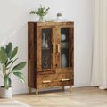 Highboard met lade Oud Hout 70 x 31 x 115 cm Bewerkt hout