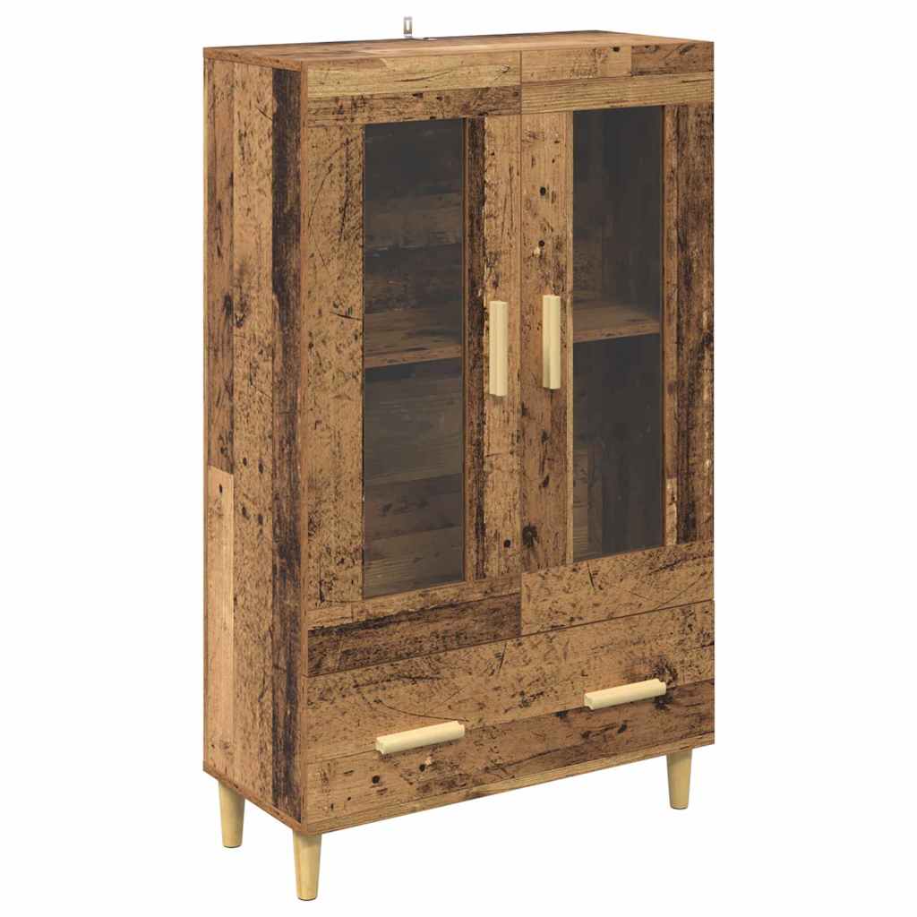 Highboard met lade Oud Hout 70 x 31 x 115 cm Bewerkt hout