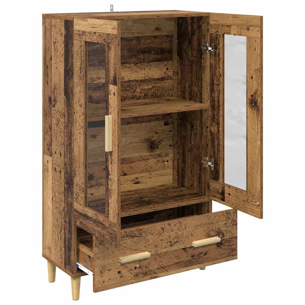 Highboard met lade Oud Hout 70 x 31 x 115 cm Bewerkt hout