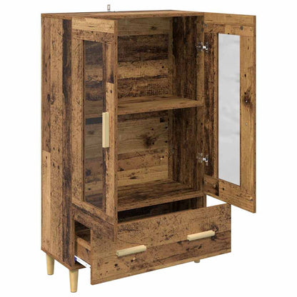 Highboard met lade Oud Hout 70 x 31 x 115 cm Bewerkt hout