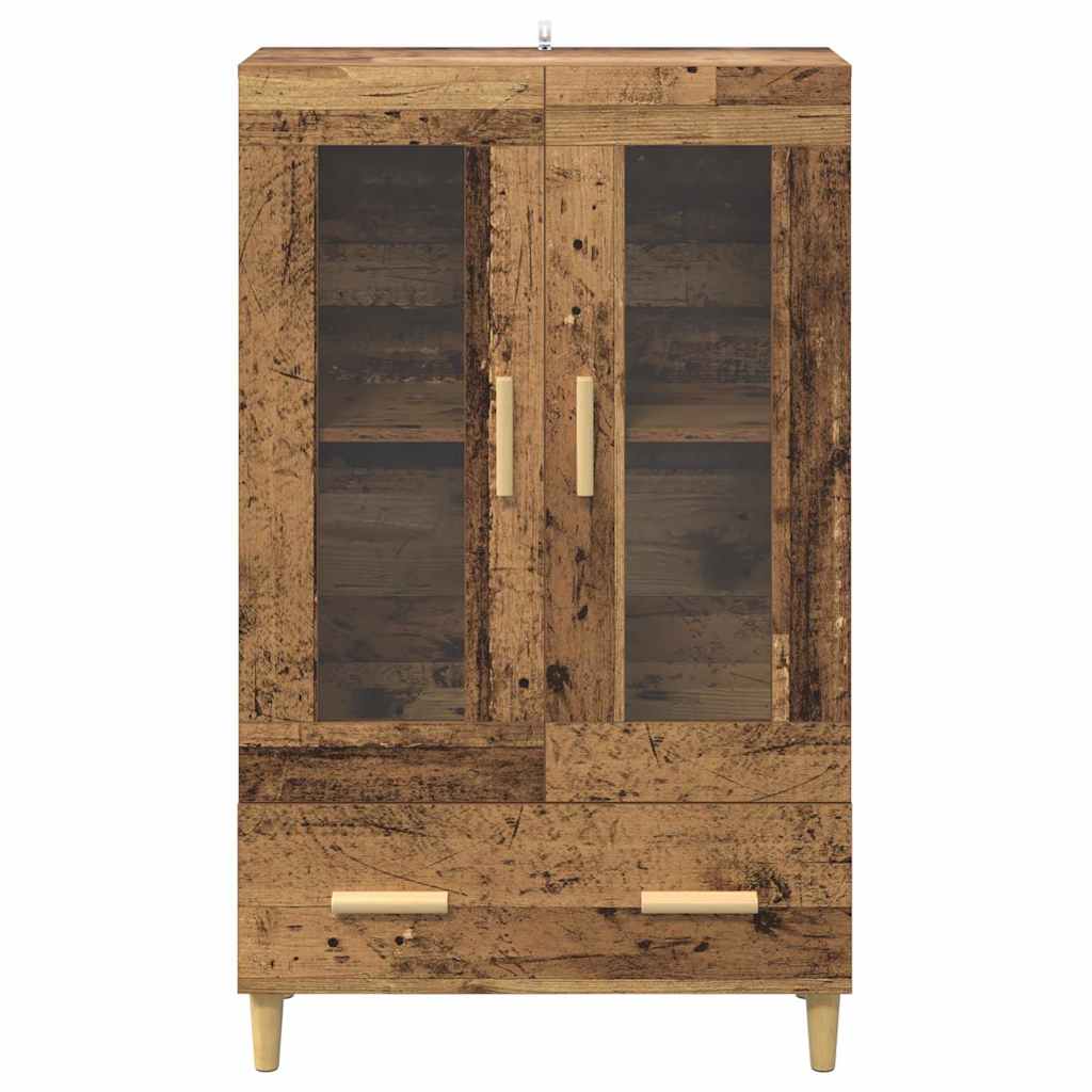 Highboard met lade Oud Hout 70 x 31 x 115 cm Bewerkt hout