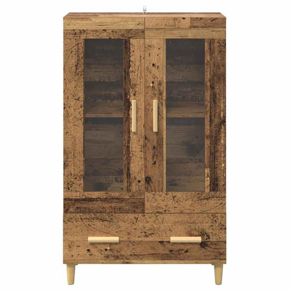 Highboard met lade Oud Hout 70 x 31 x 115 cm Bewerkt hout