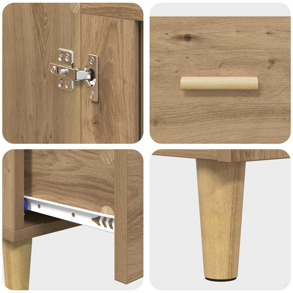 Highboard met lade Artisan Eiken 70 x 31 x 115 cm Bewerkt hout