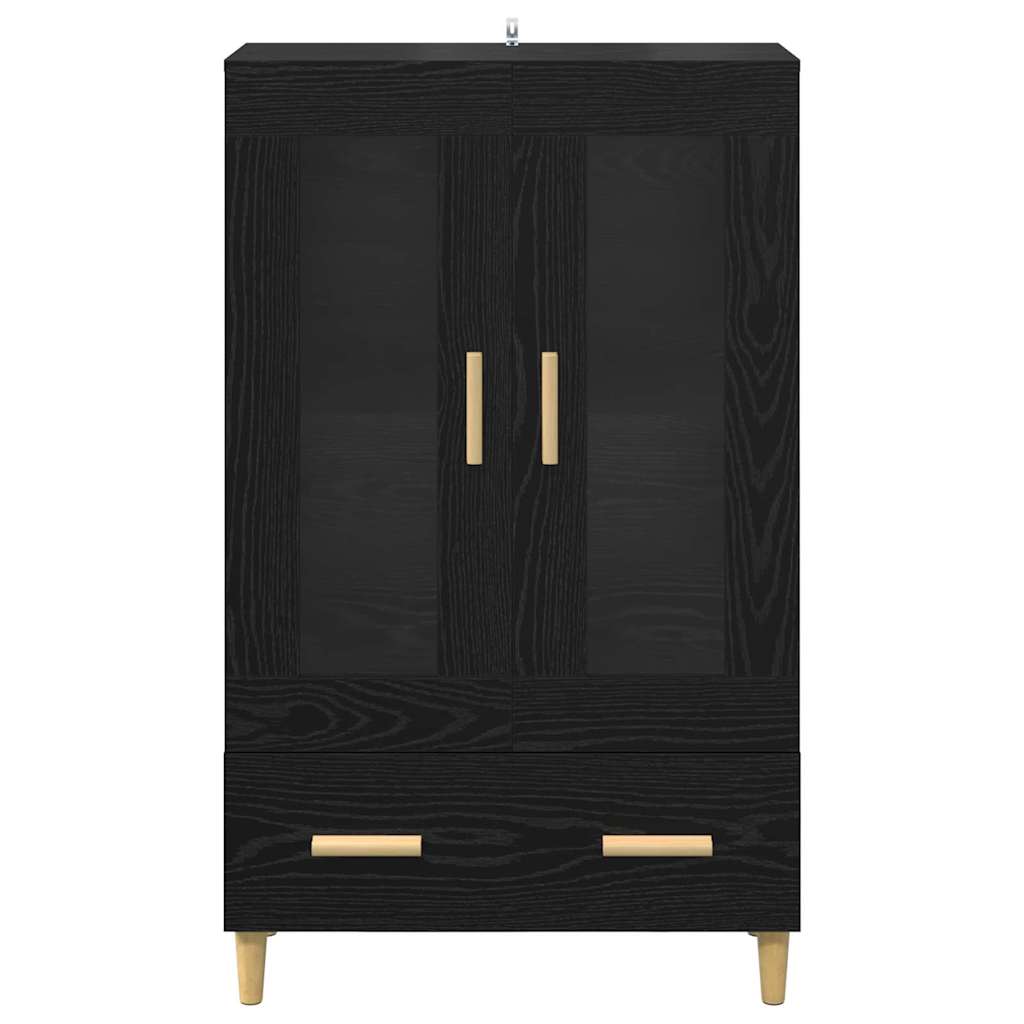 Highboard met lade Zwart Eiken 70 x 31 x 115 cm Bewerkt hout