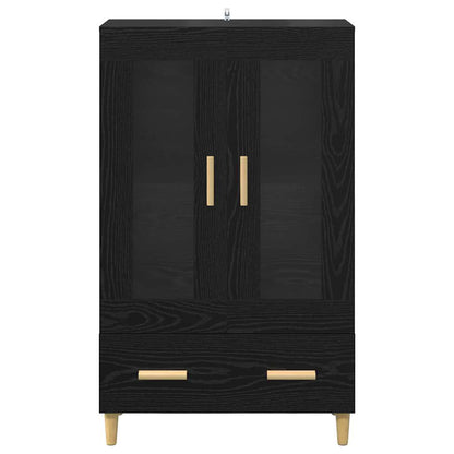 Highboard met lade Zwart Eiken 70 x 31 x 115 cm Bewerkt hout