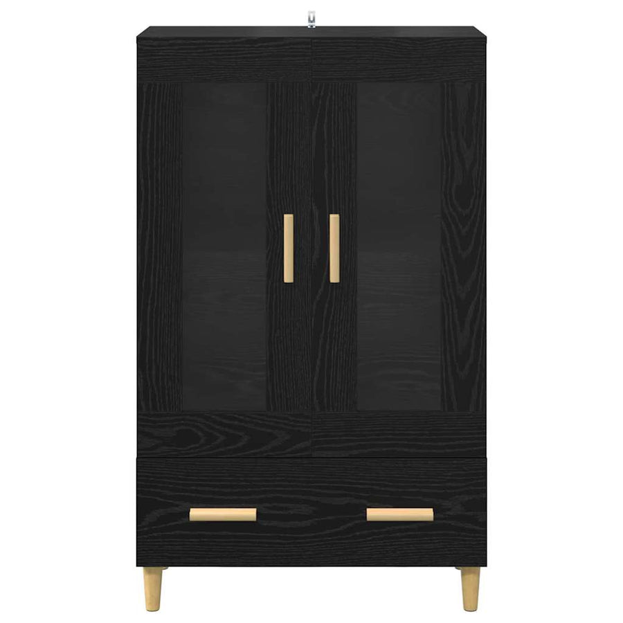 Highboard met lade Zwart Eiken 70 x 31 x 115 cm Bewerkt hout