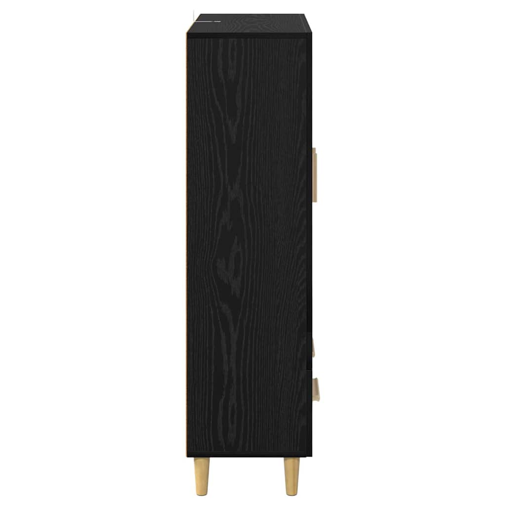 Highboard met lade Zwart Eiken 70 x 31 x 115 cm Bewerkt hout