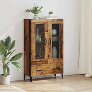 Highboard 70x31x115 cm oud hout ijzer