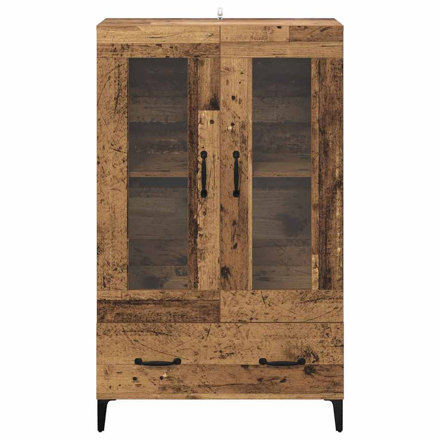 Highboard Oud Hout 70 x 31 x 115 cm Gemonteerd hout en ijzer