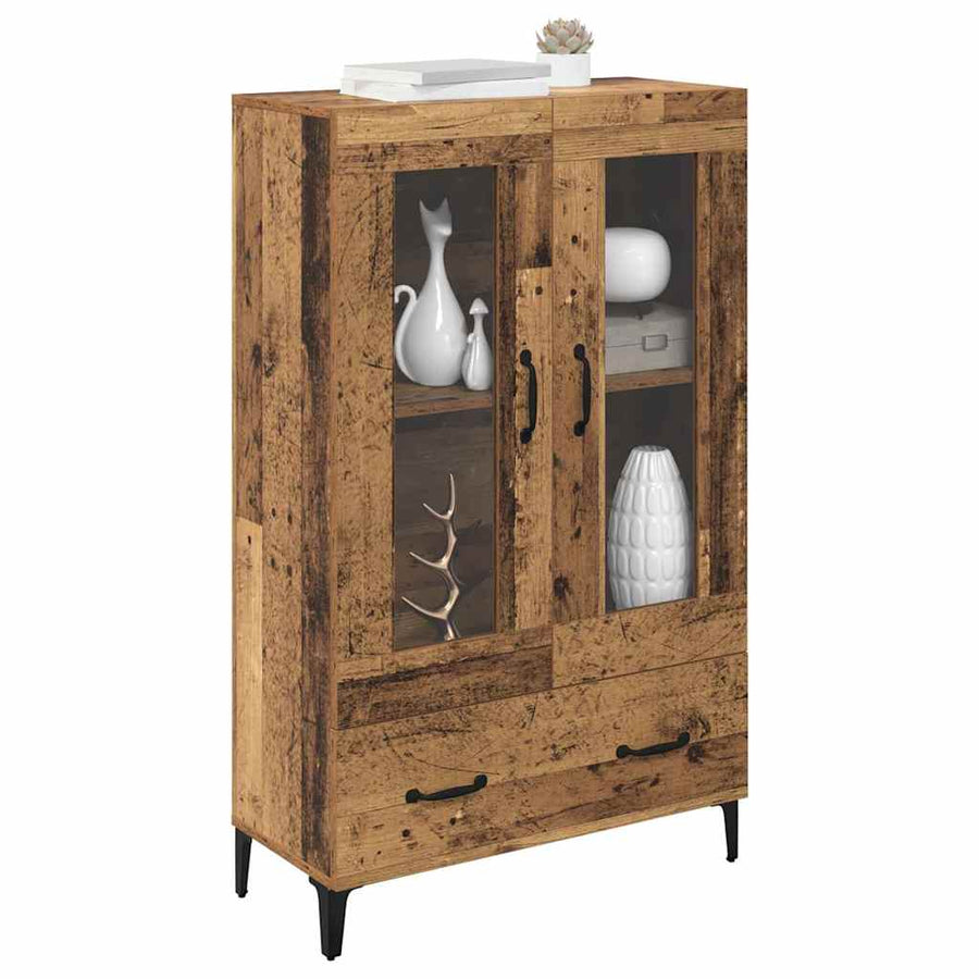 Highboard Oud Hout 70 x 31 x 115 cm Gemonteerd hout en ijzer