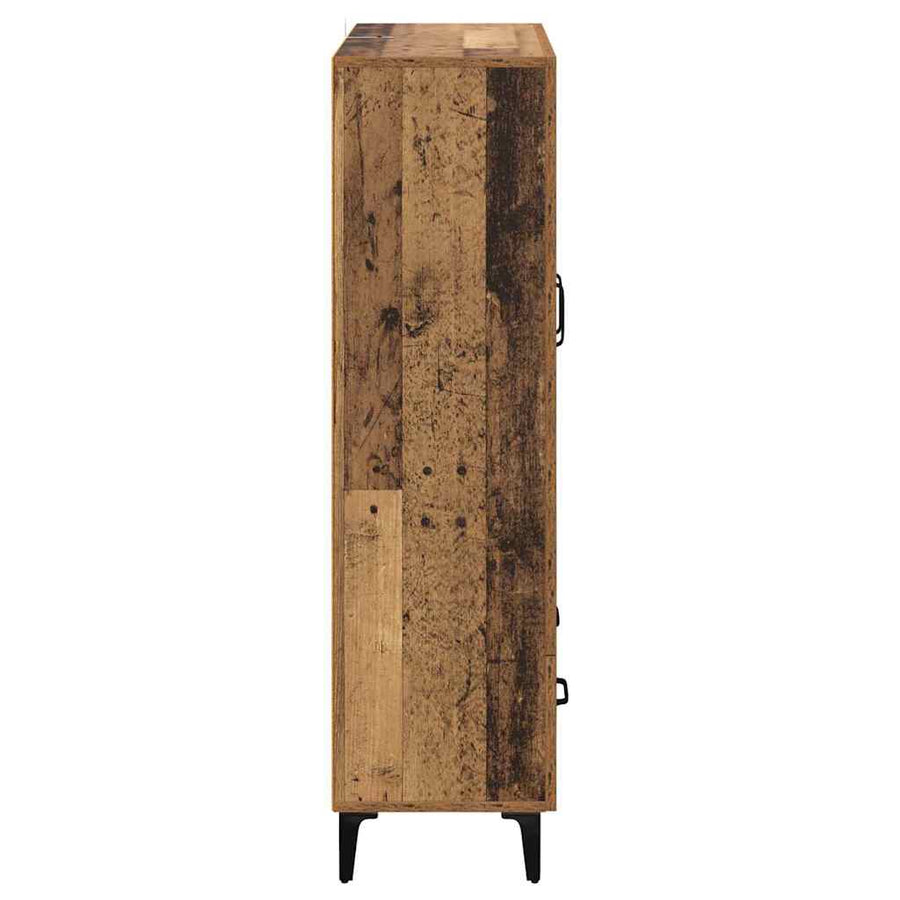 Highboard Oud Hout 70 x 31 x 115 cm Gemonteerd hout en ijzer