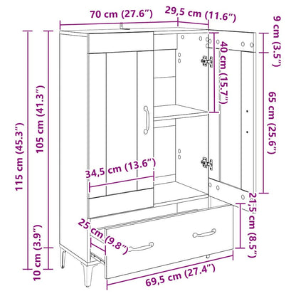 Highboard met lade Artisan Eiken 70 x 31 x 115 cm