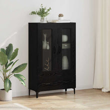 Highboard Zwart Eiken 70 x 31 x 115 cm Gemonteerd hout en ijzer