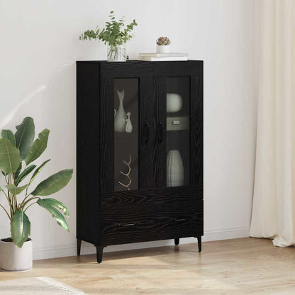 Highboard Zwart Eiken 70 x 31 x 115 cm Gemonteerd hout en ijzer