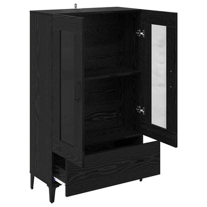 Highboard Zwart Eiken 70 x 31 x 115 cm Gemonteerd hout en ijzer