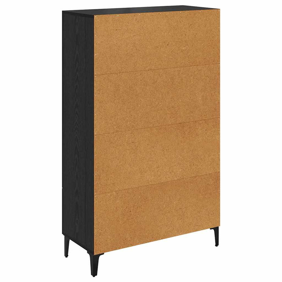 Highboard Zwart Eiken 70 x 31 x 115 cm Gemonteerd hout en ijzer