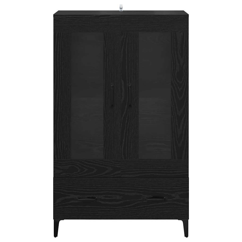 Highboard Zwart Eiken 70 x 31 x 115 cm Gemonteerd hout en ijzer