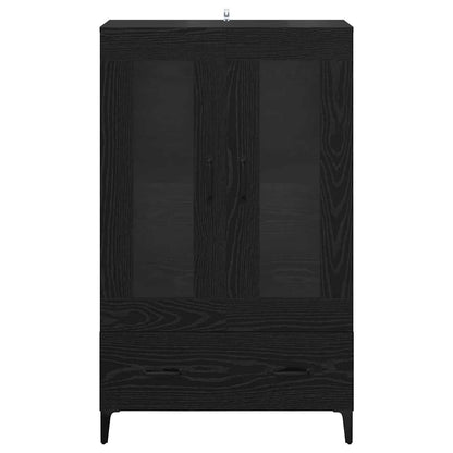 Highboard Zwart Eiken 70 x 31 x 115 cm Gemonteerd hout en ijzer