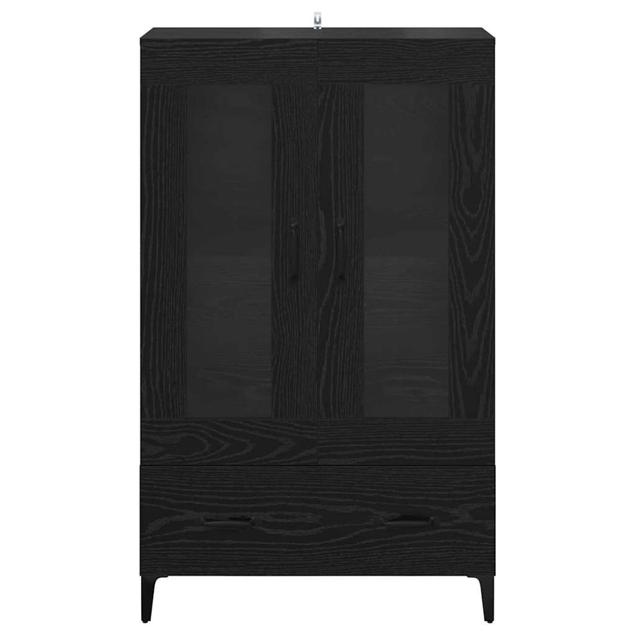 Highboard Zwart Eiken 70 x 31 x 115 cm Gemonteerd hout en ijzer