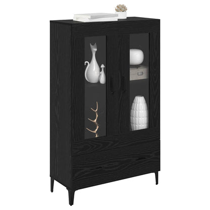 Highboard Zwart Eiken 70 x 31 x 115 cm Gemonteerd hout en ijzer