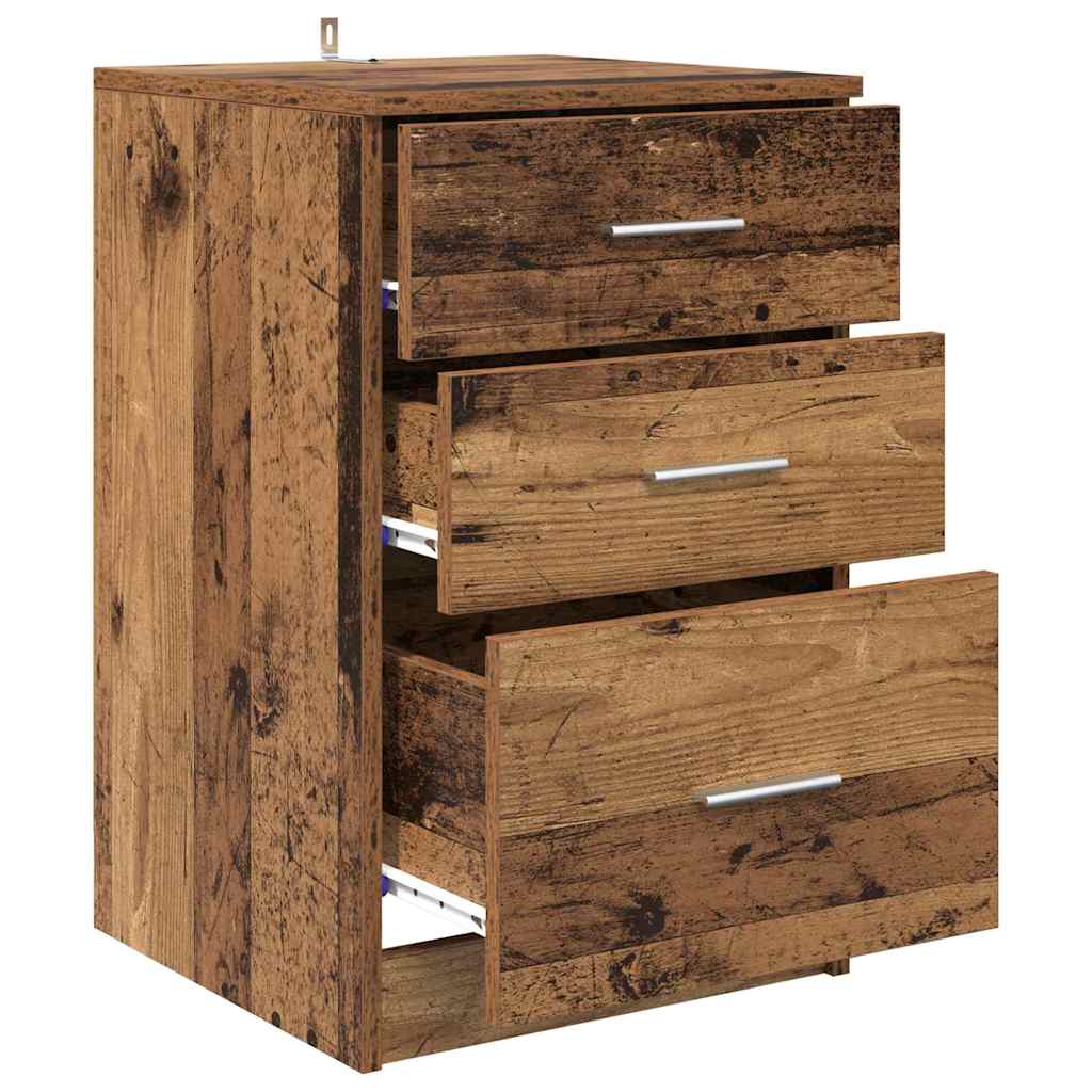 Nachtkastje met lade Oudhout 40 x 40 x 63 cm Bewerkt hout