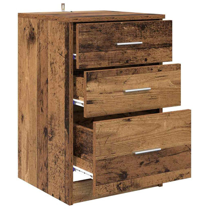 Nachtkastje met lade Oudhout 40 x 40 x 63 cm Bewerkt hout