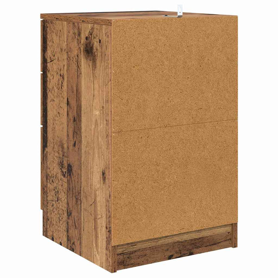 Nachtkastje met lade Oudhout 40 x 40 x 63 cm Bewerkt hout