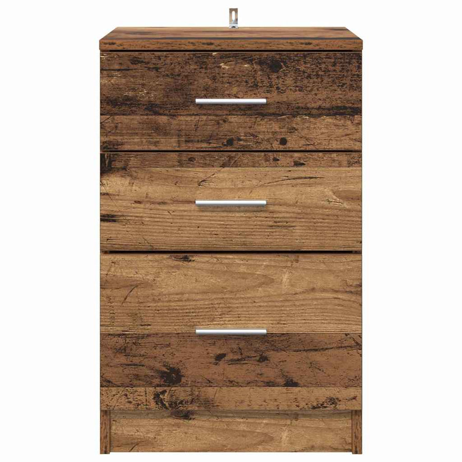Nachtkastje met lade Oudhout 40 x 40 x 63 cm Bewerkt hout