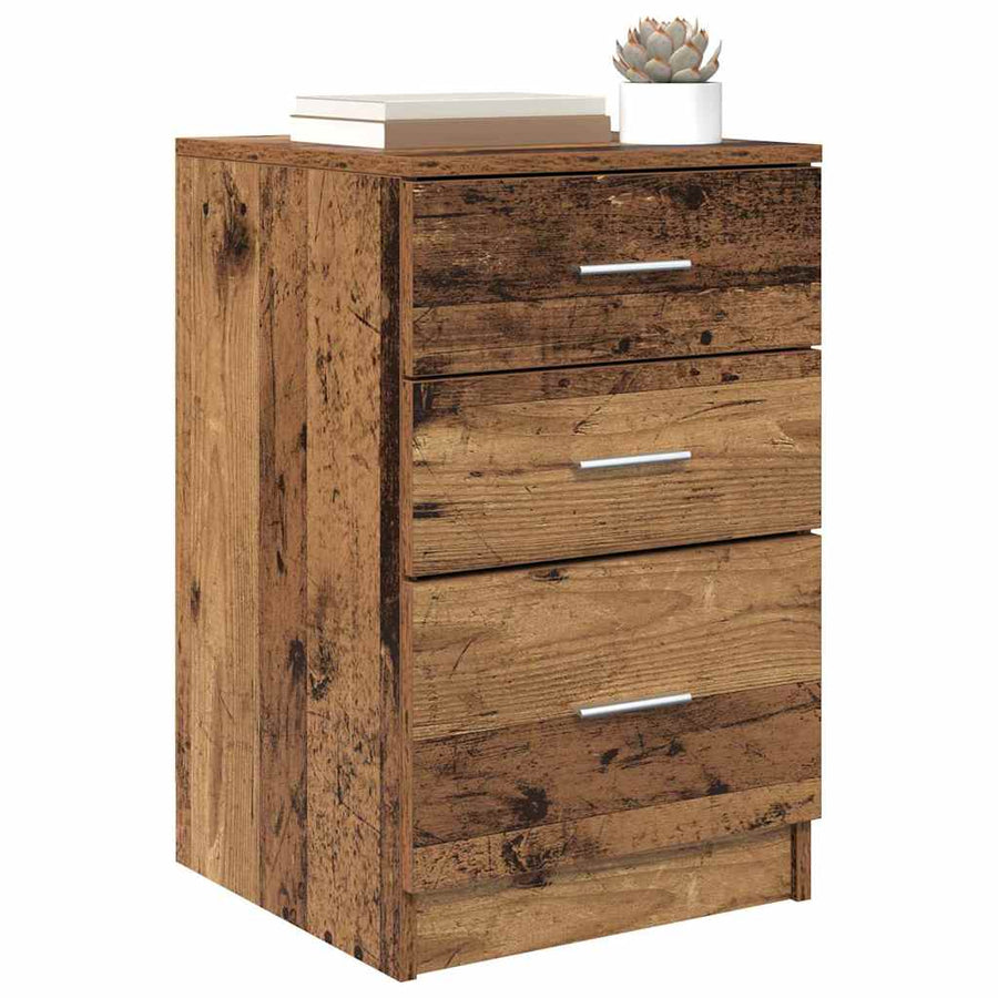 Nachtkastje met lade Oudhout 40 x 40 x 63 cm Bewerkt hout