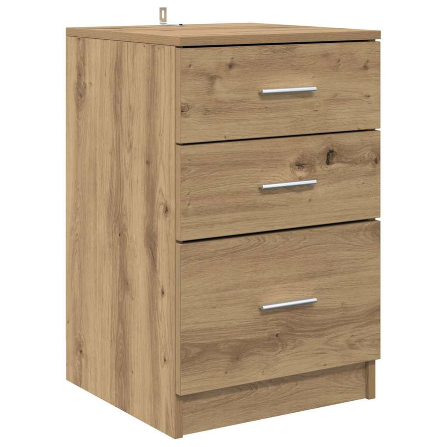 Nachtkastje met lade Artisan Eiken 40 x 40 x 63 cm Bewerkt hout